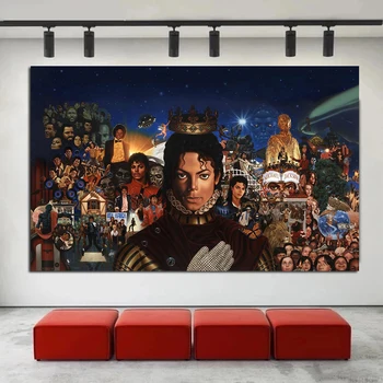 Pop Regele Michael Jackson Postere canvas tablou HD imprimare Poster Estetice poze de perete dormitor bar, cafenea, hotel home decor