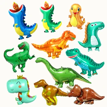1 Mare Dinozaur Verde O Folie De Aluminiu Balon Băiat Ziua De Naștere Partidul Decor În Formă De Animale De Jucărie Cadou Gol Heliu Minge
