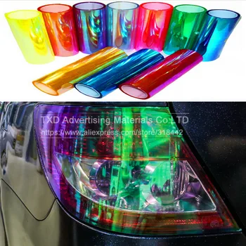 120*30cm Strălucitoare Cameleon Auto Styling Auto Faruri Stopuri Film Translucid Luminile s-au Schimba Culoarea Mașină de Film Autocolante