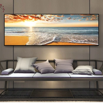 Sunset Beach peisaj Marin Panza Picturi Pe Perete Postere de Arta, Printuri Și Peisaje Natura Imagini de Artă De Pat Cameră Decor de Perete