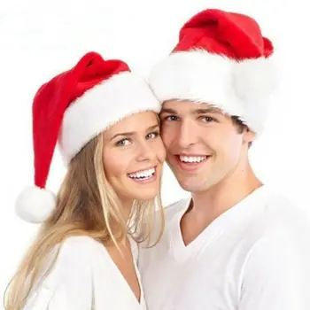 Pălării de crăciun de Pluș Moale Ultra Groase Moș Crăciun Pălărie Adulți Xmas Capace Roșii Festival Capac de Bumbac Catifea Cald Iarna 28*35cm