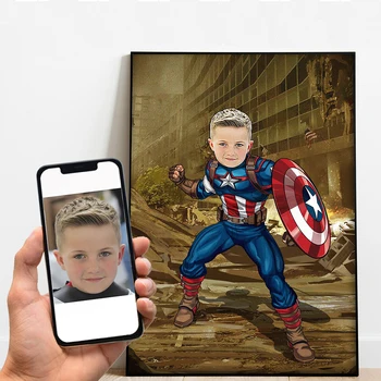 Marvel Captain America Personalizat Canvas Poster Camera pentru Copii Decor Personalizat personalizate Printuri de Imagine Arta de Perete pentru Copii Cadou de Ziua de nastere
