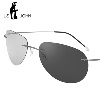 E JOHN Fotocromatică Polarizat ochelari de Soare pentru Bărbați de Înaltă Calitate Anti-orbire fără ramă Pilot ochelari de Soare Pentru Femei Oculos Feminino