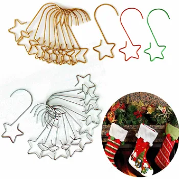 10/20buc Ornament de Crăciun Cârlige Star Forma de Fulg de nea Cârlige de Mini-Coroană de Crăciun Agățat de Copac Xmas Decor Cârlig de Metal