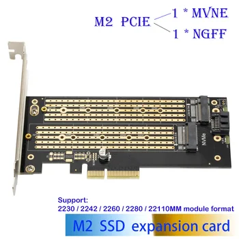 PCIE la M2 SSD Adaptor NVMe Dual M. 2 PCI Express Adaptor PCI-E x4/8/16 M&B Cheie SSD Desktop Expansiune Adauga Pe Carduri pentru PC