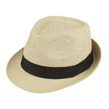 Unisex Plaja Staw Pălării De Soare Elegante Femei Bărbați Panama Jazz Pălării De Cowboy Gangster Capac Cu Centura Neagra Fierbinte De Vânzare Capace