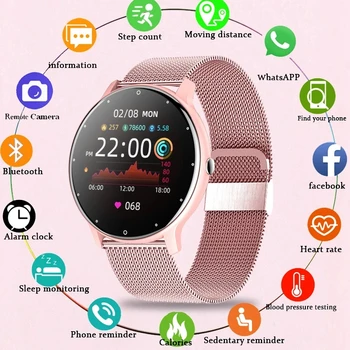 LIGE Nou Ceas Inteligent Bărbați Femei Full Touch Screen Monitor de Ritm Cardiac Sport Bratara Impermeabil Doamnelor Smartwatch pentru Android iOS