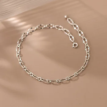 Link Brățară Pentru Femei de Argint Bratari De Bratari de Lanț Pe Picior de Bijuterii 925 Picior Accesorii 24 CM Minimalist