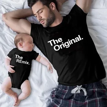 Original Remix Familie Haine de Potrivire Tata Mama Copii T-shirt Copii Body Familia Tatăl, Fiul Haine Cadou de Ziua Tatălui