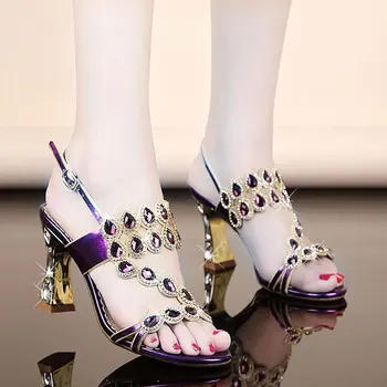 Sandale cu Toc pentru Femei Pantofi de Vara pentru Femeie Pantofi de Partid Moda Femei Sandale cu Toc Pătrat 7cm A2265