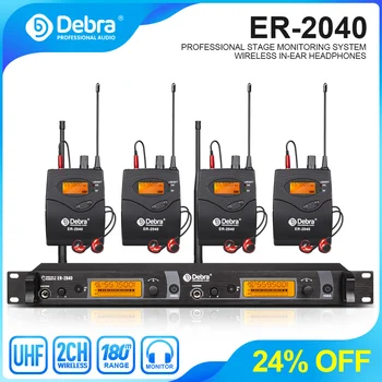 UHF Dual Channel ER-2040 În Ureche de Monitorizare Sistemul de Monitorizare Wireless 40 Frecvențe Opțional Pentru Etapa de Înregistrare Live Broadcast