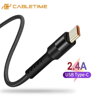 CABLETIME C Cablu USB de Tip C Cablu de Telefon Mobil de Încărcare Rapidă, Telefon, Cablu pentru Samsung S9 Huawei P10 Nintendo Oneplus 5 Negru C245