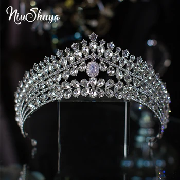 NiuShuya Nouă Epocă în stil Baroc Benzi de Cristal, Diademe, Coroane Mireasa Noiva Headpieces Mireasa Nunta Petrecere de Păr Bijuterii pentru Femei