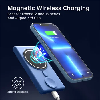 Noi 3in1 MacSafe Powebank Magnetic Wireless Incarcator Power Bank pentru iPhone 14 13 12 Pro Max Ceas Extern Auxiliar Bateria