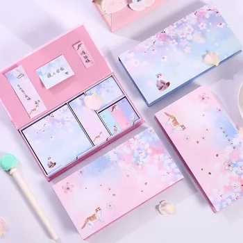 Premium Sakura Sticky Notes Cutie Cerul Înstelat Sakura Cat Tampoane Memo Sakura Postat Pentru Fete