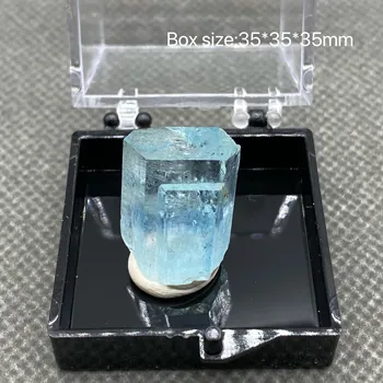 100% Natural Namibiei Acvamarin Dur de Piatră prețioasă Cristal+ cutie dimensiune 3,5 cm