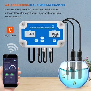 Tuya WiFi Tester PH Controller Inteligent de la Distanță de 3-în-1 Controler de PH Metru Online a Monitoriza Tratamentul Analizor pentru Piscina Iaz