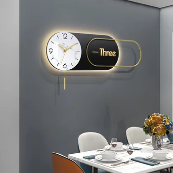 Design Nordic Ceasuri De Perete Cu Pendul Dormitor Creativ Elegant Ceas De Perete Tăcut Living Relogio Parede Obiecte De Mobilier