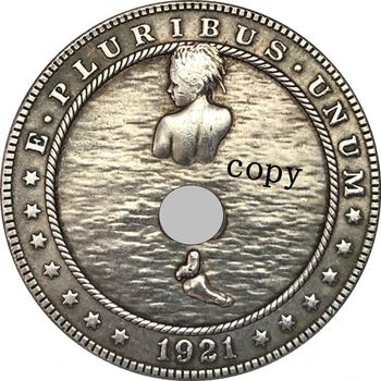 Hobo Nichel 1921-D statele UNITE ale americii Morgan Dollar COIN COPIA Tip 256