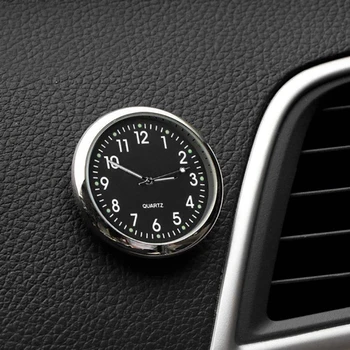 Mini Luminos Masina Ceas de Automobile Interne Stick-Pe Ceas Mecanica Cuarț Ceasuri Auto Ornament 40mm 43mm