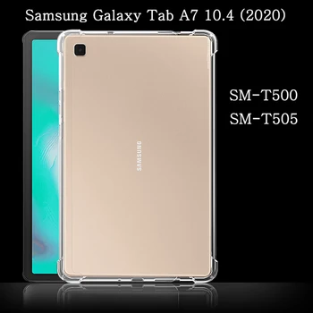 Funda Samsung Galaxy Tab A7 10.4 2020 SM-T500 / T505 la Șocuri Moi Coajă de Silicon Transparent TPU Airbag Protecție Coque Capa