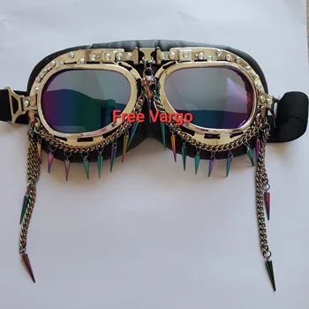 Festivalul Rave Streampunk Burning Man Holografic Craniu Cap De Pasăre Spike Costum Cyber Goth Ochelari De Mascaradă Masca Pentru Femei