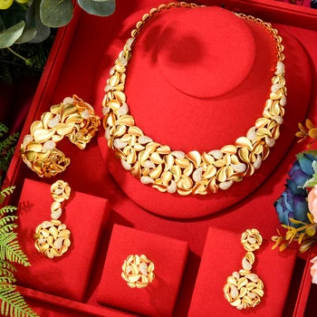 GODKI Faimosul Brand de Modă de Lux din Africa De 4 Seturi de Bijuterii Pentru Femei Petrecerea de Nunta Zircon Cristal Dubai Set de Bijuterii de Mireasă Cadou