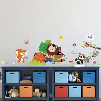 animale de desene animate morcov autocolante de perete pentru copii, camere copii dormitor decalcomanii de perete copii cadou poster mural