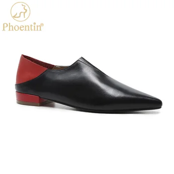 Phoentin Piele naturala de Primavara Catâri subliniat deget de la picior Moale Mocasini culori amestecate Designer Doamnelor Mocasini pentru Femei Pantofi Casual FT981