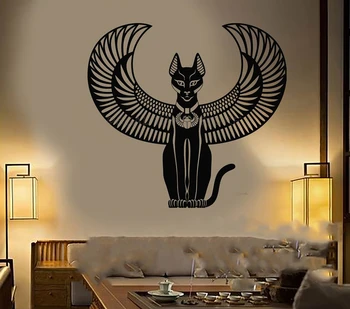 Bastet Vinil Autocolant De Perete Decalcomanii De Decorare Dormitor Antice Egiptene Cat Zeița Egiptului Perete Decal Murală Camera De Zi