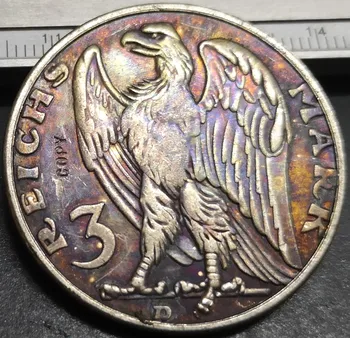 Germană 3 Reichs Marca Argint Placat cu Copia fisei de Tip 9