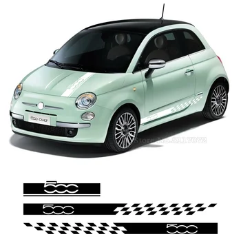 Pentru Fiat 500 DIY Capota Mașinii Set de Autocolant de Corp Ușă Laterală Fusta Dungi de Curse Auto Sport Decor de Film de Vinil Styling Accesorii