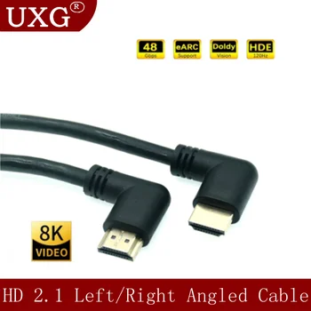 90 de Grade Unghi Drept Cablu HD 8k 4K 60Hz 120Hz 3D de Înaltă Viteză 48Gbps HDTV compatibil Pentru PS4 Splitter Casetă de Comutare Extender Vide