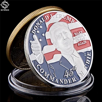 45-lea Președinte American Donald Trump Monede NOI de la Casa Albă Statuia Libertății Argint Replica Colecție de Monede