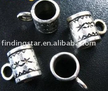 360pcs argint Tibetan metal florale cilindru european șirag de mărgele de cauțiune se potrivesc farmecul brățară A417