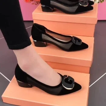 2022 Vara Asakuchi Femei Pantofi pentru Femei Tocuri inalte ochiurilor de Plasă Respirabil Casual Femei Pantofi cu Toc Pătrat a Subliniat Toe Tocuri Femei