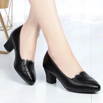 Cresfimix femei de moda de înaltă calitate șarpe mini model pu negru din piele pantofi office lady rece toc pompe pentru petrecerea a6665c