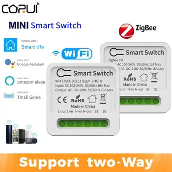 Tuya MINI Smart Switch WiFi/ZigBee 2-way Pe Dispozitiv Timer Suport de Voce App Control de la Distanță de Către Alexa de Start Google Yandex Alice