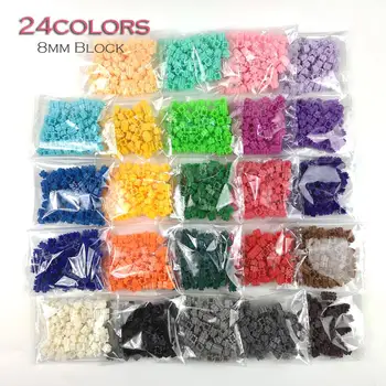 2400pcs 8*8mm Diamant Blocuri 24colors 100buc/sac 3D DIY Mici de Cărămidă Pentru Copii Jucărie de Învățământ pentru Copii Cadouri