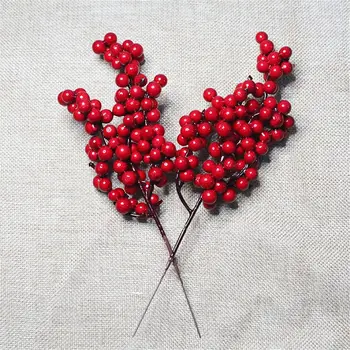 1 buc Artificiale Con de Pin Roșu Boabe Buchet de Flori de Ramură Bule de Decorare Pom de Crăciun Petrecere Acasă Decor Festivaluri Consumabile