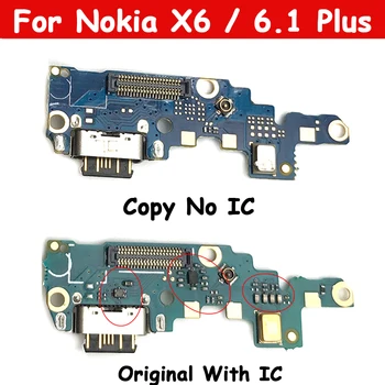 100% Original, Nou USB Port de Încărcare de Andocare Conector Placa de Cablu Flex Pentru Nokia X6 / 6.1 Plus TA-1099 TA-1103 Placa de Încărcare