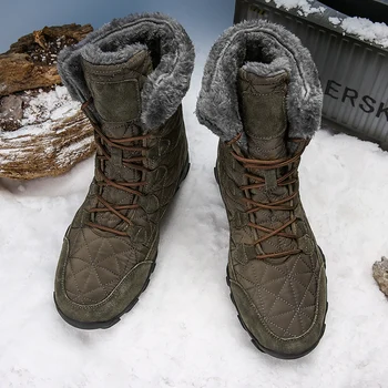 Iarna Zapada Ghete Bărbați Încălțăminte Impermeabilă cu Blană de Pluș Cald Bărbați Ghete Outdoor Încălțăminte Confortabile Pantofi Casual Barbati Erkek Ayakkabi