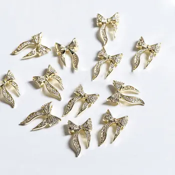 10buc Lux Arcul fluture aliaj placat cu cristale strasuri unghii bijuterii decoratiuni de arta unghiilor unghii accesorii farmece consumabile