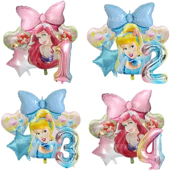 6 buc/Set Disney Princess Mermaid Cenusareasa Tema Baloane Petrecere decoratiuni Jucarii Copii petrecere de Nunta consumabile Heliu