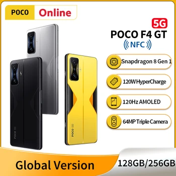 Versiune globală POCO F4 GT 5G Smartphone 128GB / 256GB Snapdragon 8 Gen 1 120W HyperCharge 120Hz AMOLED pop-up declanșează NFC