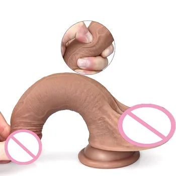 Mare Moale de Silicon Vibrator Anal Dildo Realist Penis Cu ventuza Dick Jucărie pentru Adulți Orgasm Jucarii Sexuale pentru Cupluri Femeie