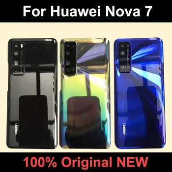 Noi Originlal de Sticla din Spate Pentru Huawei Nova 7 Capac Baterie Spate a Ușii Carcasei cu Camera Cover Pentru Huawei Nova7 Acoperi corpul