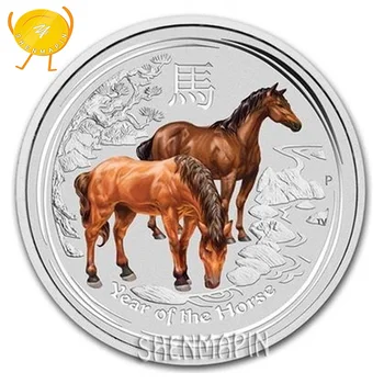 Anul Calului Monedă Comemorativă China Mascota Swift Cal 999 Argint Cultura Chineză Monede de Colecție Moneda