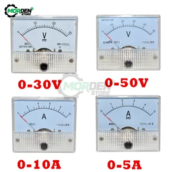 85C1 DC Analogic de Panou Voltmetru Ampermetru Volt Amp Meter Indicator 0-30V 0-50V 0-5A 0-10A