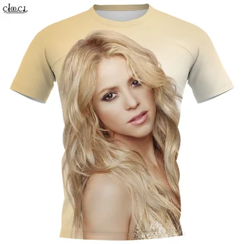 CLOOCL Bărbați T-shirt Cantareata Shakira 3D Peste Tot Imprimate Femei Tricou Maneca Scurta Casual, O-Neck Streetwear Stil Harajuku Topuri